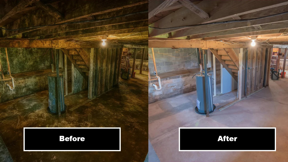 Water damaged basement requiring waterproofing in Melbourne