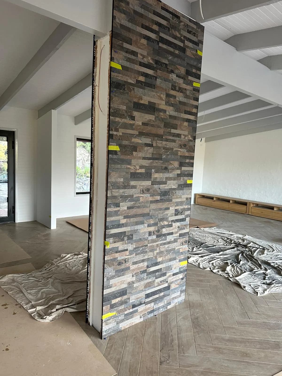 Pool tiling glass mosaic waterline upgrade